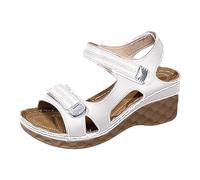 Chaussure Femme Compensée Sandales Compensees Femme Confortable Mules Été Plateforme Bout Ouvert Rome Chaussures Vintage Pantoufles Été Avec Boucle Réglable Confortables Pour Maison Piscine Plage
