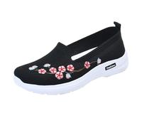 Chaussure Femme Confortable Chaussures Mode et Sport Pour Chaussures de Sport Antidérapantes Confortables Et Respirantes pour Femmes,Broderies,Tissage de Mouches,Printemps Automne Basket Femme Running