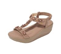 Chaussure Femme Confortable Chaussures Printemps Chaussures casual Bohemia flops femmes (filles) sandales de sandales pour femmes Compensées Femme cómodo Chic (Coffee 42)
