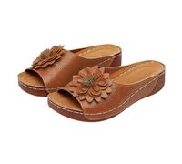 Chaussure Femme Ete Chic Et Confortable Talon Compensées, Tong Femme Compensées Confort, Chausson Fleur Chausson Chic Et Elegante, Pantoufle Estivale Aérée, Pantoufle Quotidien Polyvalent