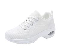 Chaussure Femme Orthopedique Chaussure Infirmiere Loisirs femmes à lacets semelle souple chaussures confortables en plein chaussures en Runing mode Chaussure de Randonnée Femme Chaussure (White, 37)