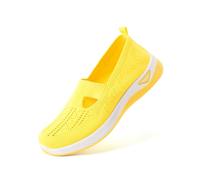Chaussure Femme Sandales Été Ete Confortable Basket Legere Chaussures Mode Et Sport pour Femmes Baskets Orthopédiques Mules Confort Basquette Scholl Pieds Larges Orthopédique Toile,Z0-Yellow,38