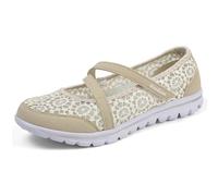 Chaussure Femme Senior Tissé Respirant Plat Slip On Été Grande Taille