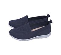 Chaussure Hallux valgus Chaussures Orthopédiques pour Femme sans Lacets Orthopédique Baskets Respirant Maille Marche Sneakers Légères Antidérapantes Tennis Basquettes Dark Blue 39