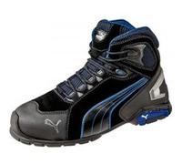 Puma Chaussures de sécurité Rio Black Mid cuir S3 SRC EN20345 Noir/Bleu Taille 43
