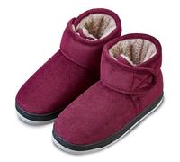 Chaussure Hiver Antidérapantes for Femmes Hommes Bottes de Neige Chaudes et épaisses Doublées de Fourrure Chaussons à Enfiler for Personnes âgées Women Wine Red B 41