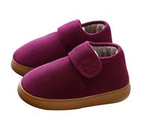 Chaussure Hiver Antidérapantes for Femmes Hommes Bottes de Neige Chaudes et épaisses Doublées de Fourrure Chaussons à Enfiler for Personnes âgées Women Wine Red C 40