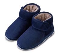 Chaussure Hiver Antidérapantes for Femmes Hommes Bottes de Neige Chaudes et épaisses Doublées de Fourrure Chaussons à Enfiler for Personnes âgées Men Blue B 43