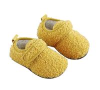 Chaussure Hiver Garcon - Hiver Solide Polyvalent en Peluche Enfants Maison Chaussures Bébé Coton Pantoufles Fille Infantile Intérieur Antidérapant en Peluche Pantoufles (Yellow 19)