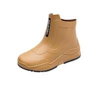 Chaussure Homme Bottines Talon Men's And Women's Rain Boots Water Shoes Couples' Same Style Top Rubber Shoes Casual Fashion Outdoor Work Fishing Car Sandales Compensées Basses Pour Hommes (Yellow, 40)