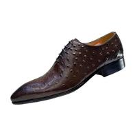 Chaussure Homme Ville Brogue Oxfords Lace-Up Autumn Winter Dress Shoes Formal Business Office Shoes with Buckle for Wedding(Coffee,44)
