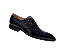 Chaussure Homme Ville Brogue Oxfords Lace-Up Autumn Winter Dress Shoes Formal Business Office Shoes with Buckle for Wedding(Black,40)