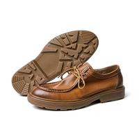 Chaussure Homme Ville Men's Shoes Retro Soft Cowhide Men's Shoes British Business Casual Dress Lacing Soft Sole Leather Shoes(Brown,42)