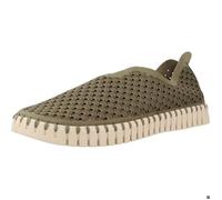 Ilse Jacobsen HORNBÆK | Flache Damen-Schuhe | Slip-on Sneaker mit Recyceltem Mikrofaser-Material und Rutschfester Natur-Gummisohle | Tulip3275 | Leicht Atmungsaktiv Umweltfreundlich | Army | 40