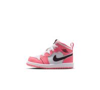 Chaussure Jordan 1 Mid pour Bébé et Petit enfant Pink Gaze/Blanc/Noir 18.5