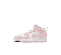 Chaussure Jordan 1 Mid pour jeune enfant Pink Foam/Fire Red/Blanc 33