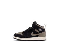 Chaussure Jordan 1 Mid SE pour enfant Noir/Light Wild Mango/Muslin/Olive Grey 34