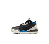 Chaussure Jordan 3 Retro « Rare Air » pour enfant Noir/Neutral Grey/Military Blue/Chile Red 31