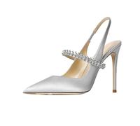 Chaussure Mariage Femme Sandales à Talons Hauts et Fins en Cuir for Femmes, Pointures 34 à 45, Chaussures de Mariage(Grey 8CM Heel,39)
