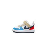 Chaussure Nike Court Borough Low Recraft pour bébé et tout-petit Blanc/Light Crimson/Blue Beyond/Thunder Blue 18.5