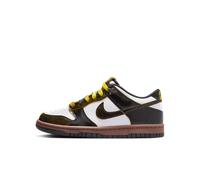 Nike Dunk Low SE Chaussures pour enfants (blanc/noir/marron faune/citron vif), White Bright Citron Black 100, 6 Big Kid
