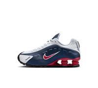Chaussure Nike Shox R4 pour ado Midnight Navy/Blanc/Metallic Silver/Gym Red 36.5