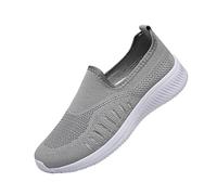 Chaussure Orthopedique Femme Basket Noire Chic Chaussures Orthopédiques Souples pour Femmes,Respirantes Et Tissées,Chaussures de Marche À Enfiler en Légère Minceur Légères Et (Grey,43)