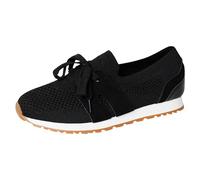 Chaussure Orthopédique Femme Botte Hiver sans Talon Chaussures décontractées à Lacets pour Femmes, Semelle Plate, Bout Rond, Tissage Volant, à la Mode et polyvalentes, Grande Taille,(Black, 39)