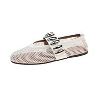 Chaussure Orthopédique Femme Chaussures Décontractées Femme t Confortables - Ballets à Tête Ronde Semelle Plate avec Bride Boucle Voûte Créative pour Usage Quotidien et(White, 40)