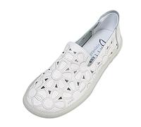 Chaussure Orthopédique Femme Été Creux Transparent Ouverture Peu Profonde Confortable Respirant Semelle Plate Semelle Souple Chaussures Décontractée Légères Amortissement Accru Toutes (White-a, 39)