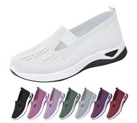 Chaussure Orthopédique Femme Ete en Maille Légères Et Respirantes Basket sans Lacet Femme Chaussures De Marche Slipins Chaussons Femme Sneakers Blanche Mode Et Sport Running De Randonnée Tennis