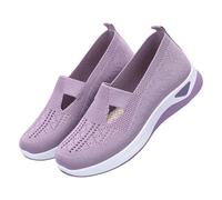 Chaussure Orthopédique Femme Ete en Maille Légères Et Respirantes Basket sans Lacet Femme Chaussures De Marche Slipins Chaussons Femme Sneakers Blanche Mode Et Sport Running De Randonnée Tennis
