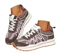 Chaussure Orthopédique Femme Ete Sneakers Simple Confortable Ete Chaussures de Marche Antidérapantes Respirant Fitness Basquette Chic Mocassins Élégants Sneakers pour Running Gym Jogging (Brown, 37)