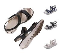 Chaussure orthopédique femme pied large avec scratch ete, Sandales compensées femme été confortable Bout Ouvert Sandales de Plage Vacances Sandales Plats Confortables(Size:EU 41,Color:Black)