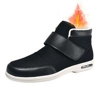 Chaussure Orthopedique Hommes Hiver Bottine Doublée De Fourrure Chaud Bottes Baskets Hommes Maille Respirant sans Lacet Baskets Antidérapantes Course à Pied (Color : Black, Size : 44.5 EU)