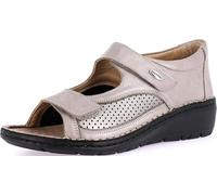 Chaussure Ouverte Confort GRUNLAND-NESI avec Double Bride réglable, Semelle profilée, Semelle intérieure Amovible en liège et Cuir et Talon compensé de 4 cm de Haut