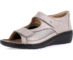 Chaussure Ouverte Confort GRUNLAND-NESI avec Double Bride réglable, Semelle profilée, Semelle intérieure Amovible en liège et Cuir et Talon compensé de 4 cm de Haut