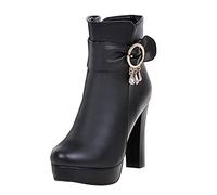 chaussure printemps femme Bottine Confort Imperméable Bottines Antidérapante Légères Chaussures Chaud Courtes Bottes De Automne Et Hiver Extra Larges Extra Larges bottines pied large femme Le noir 38