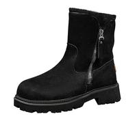 chaussure printemps femme Bottine Hiver Confortables Imperméables Courtes Bottines Légères Antidérapantes Chaussures Élégantes Bottines Hauteur Cheville Boots Faciles À pied large femme Le noir 35