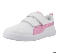 Puma Baskets basses Courtflex V3 V à scratch Blanc/Rose Enfants Taille 31