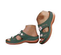 Chaussure Sandales et Mules pour Femmes été Confortable en Cuir Mode Bout Ouvert Compensées Plateforme Premium Orthopédiques Nu-Pieds Sandales de Plage Bohemia Romain Pantoufles
