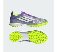adidas Mixte F50 League Laceless Turf Football Boots Chaussures, Purple Rush/Cloud White/Lucid Lemon, 46 EU