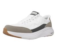 Skechers Baskets homme Contour Foam Cozy Fit, Mesh blanc/Duraleather, bordure taupe, 43 EU