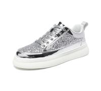 Chaussure Sport Homme Tendance avec Paillettes Brillantes Sneakers Antidérapant Basket Running Homme avec Lacets Bottes Courtes Décontractées Chaussures Légère et Confort pour Outdoor