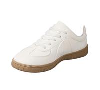 Chaussure Toile Femme ete Basket Femme Légères Lacet Orthopédique Sneakers De Marche Respirantes pour Sports Chaussure Confortable Baskets Décontractées en Maille Anti-Dérapantes Tennis Blanc 38
