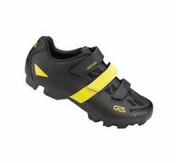 Chaussure vtt ges vantage2 noir-jaune fluo t40 fixation 3 scratchs compatible sp