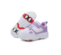 Chaussures À 4 Roues Chaussures À roulettes Patins À roulettes Chaussures Légères pour L'extérieur Sports Cross Trainers Gymnastique Running Sneakers(1,38 EU)