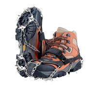 Chaussures à Crampons 19 Pointes for Glace et Neige, antidérapantes, idéales for Le Camping, l'escalade, Le Jogging, la Marche et la randonnée sur Neige et Glace.(Black L)