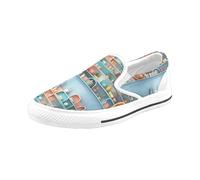 Chaussures À Enfiler Bibliothèques Pour Enfants Sans Lacets Pour Hommes Et Femmes, Tendance Mode En Toile, Baskets Décontractées Faites À La Main