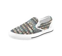 Chaussures À Enfiler Bibliothèques Pour Enfants Sans Lacets Pour Hommes Et Femmes, Tendance Mode En Toile, Baskets Décontractées Faites À La Main